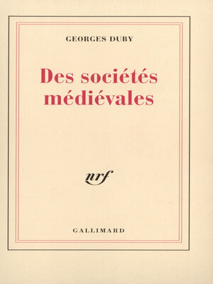 cover image of Des sociétés médiévales